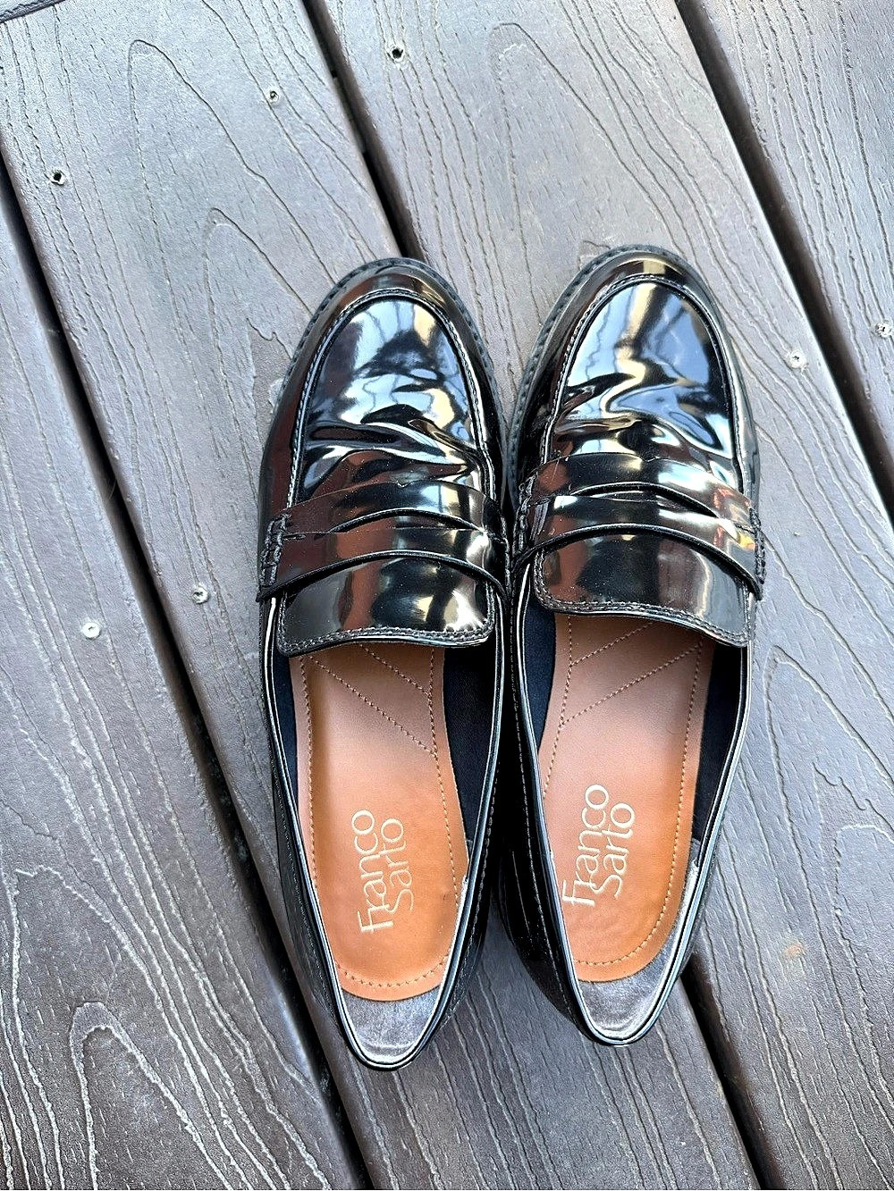 Franco Sarto Balin Platform Loafer Patent Loafers in Black 8.5